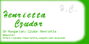 henrietta czudor business card